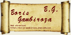 Boris Gambiroža vizit kartica